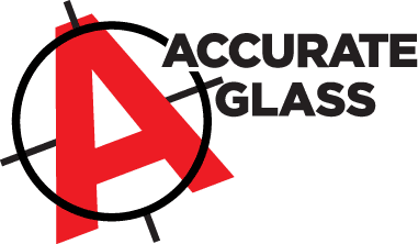 White version of Accurate Glass logo